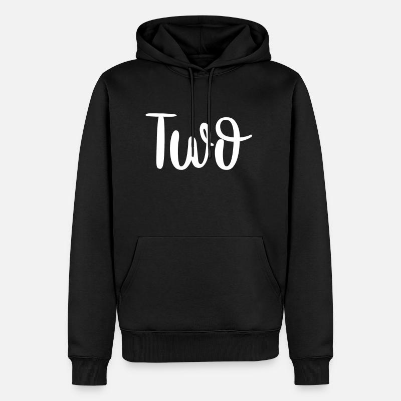Two - Männer Premium Bio Hoodie - Schwarz