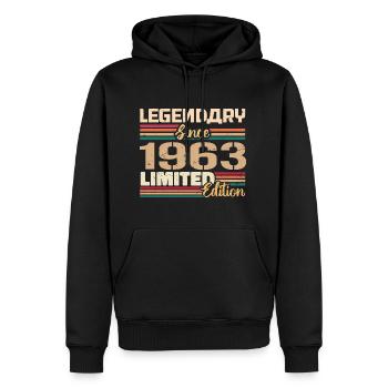 1963 Vintage 1963 Geburtstag geboren im Jahr 1963 - Männer Premium Bio Hoodie - Schwarz - Vorne - Nico (187cm)