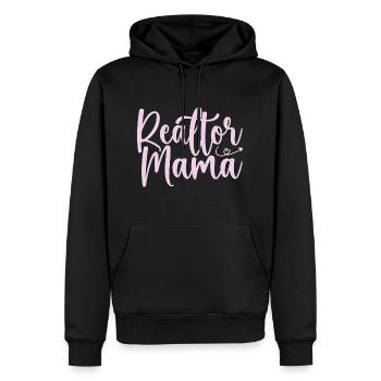 Realtor Mama - Sweat à capuche Premium bio Homme - noir - Devant - Nico (187cm)