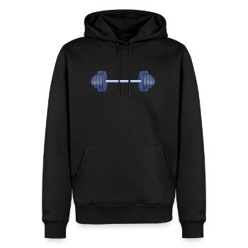 Haltères - Sweat à capuche Premium bio Homme - noir - Devant - Nico (187cm)