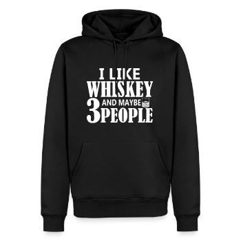 J’aime le whisky et peut-être 3 personnes - Sweat à capuche Premium bio Homme - noir - Devant - Nico (187cm)