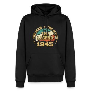 1945 Geburtstag geboren im Jahr 1945 Retro Vintage - Männer Premium Bio Hoodie - Schwarz - Vorne - Nico (187cm)