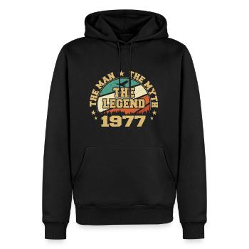 1977 Geburtstag geboren im Jahr 1977 Retro Vintage - Männer Premium Bio Hoodie - Schwarz - Vorne - Nico (187cm)