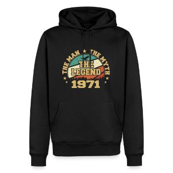 1971 Geburtstag geboren im Jahr 1971 Retro Vintage - Männer Premium Bio Hoodie - Schwarz - Vorne - Nico (187cm)