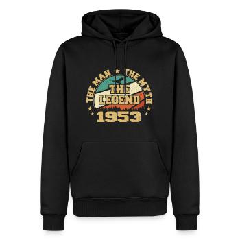 1953 Geburtstag geboren im Jahr 1953 Retro Vintage - Männer Premium Bio Hoodie - Schwarz - Vorne - Nico (187cm)