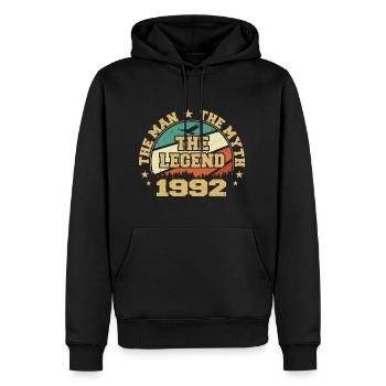 1992 Geburtstag geboren im Jahr 1992 Retro Vintage - Männer Premium Bio Hoodie - Schwarz - Vorne - Nico (187cm)