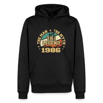 1986 Geburtstag geboren im Jahr 1986 Retro Vintage - Männer Premium Bio Hoodie - Schwarz - Vorne - Nico (187cm)