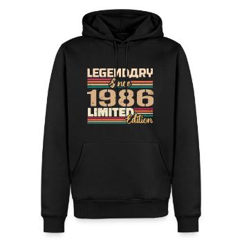 1986 Vintage 1986 Geburtstag geboren im Jahr 1986 - Männer Premium Bio Hoodie - Schwarz - Vorne - Nico (187cm)