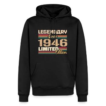 1946 Vintage 1946 Geburtstag geboren im Jahr 1946 - Männer Premium Bio Hoodie - Schwarz - Vorne - Nico (187cm)