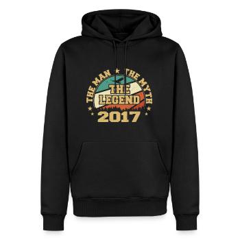 2017 Geburtstag geboren im Jahr 2017 Retro Vintage - Männer Premium Bio Hoodie - Schwarz - Vorne - Nico (187cm)