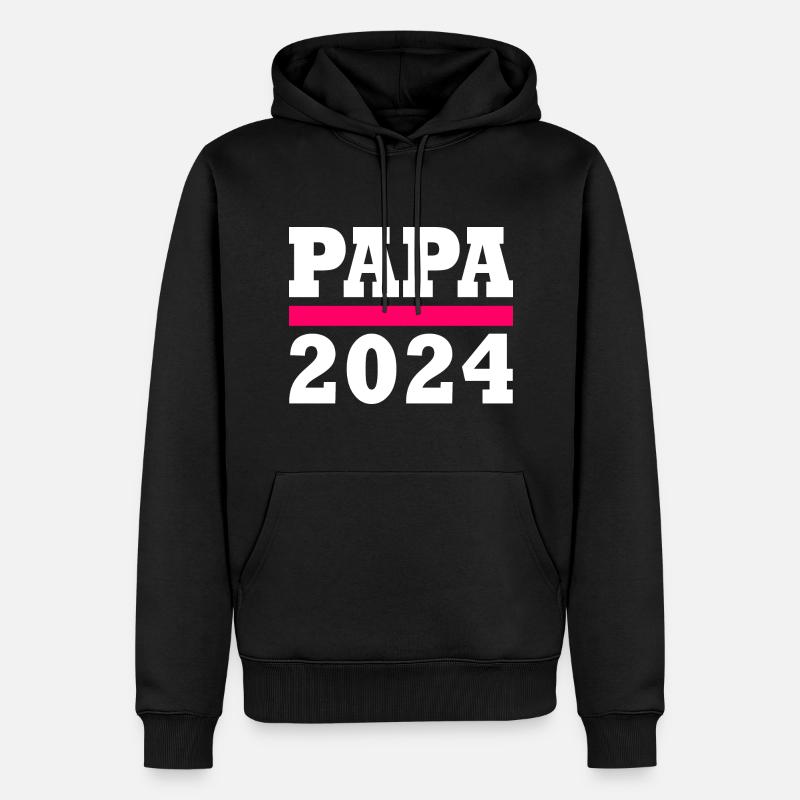 Papa 2024 - Männer Premium Bio Hoodie - Schwarz