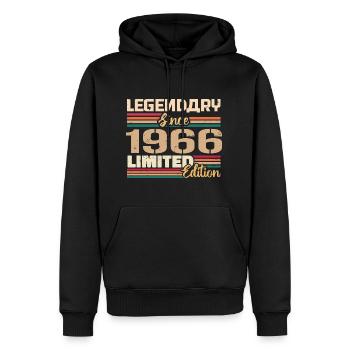 1966 Millésime 1966 Anniversaire Né En 1966 - Sweat à capuche Premium bio Homme - noir - Devant - Nico (187cm)