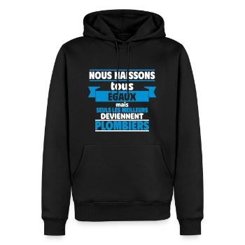 Les meilleurs plombiers - Sweat à capuche Premium bio Homme - noir - Devant - Nico (187cm)