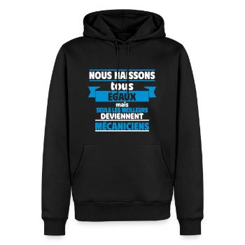 Les meilleurs mécaniciens - Sweat à capuche Premium bio Homme - noir - Devant - Nico (187cm)