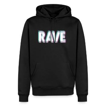 Rave - Männer Premium Bio Hoodie - Schwarz - Vorne - Nico (187cm)