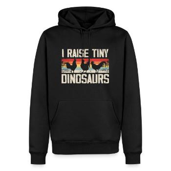 Ich ziehe winzige Dinosaurier auf Vintage Retro Huhn - Männer Premium Bio Hoodie - Schwarz - Vorne - Nico (187cm)