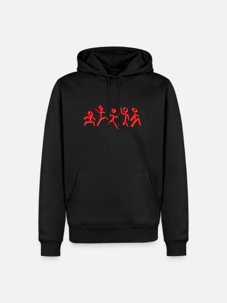 DANCING PEOPLE DRAWING STICK FIGURES - Men’s Premium Organic Hoodie - black