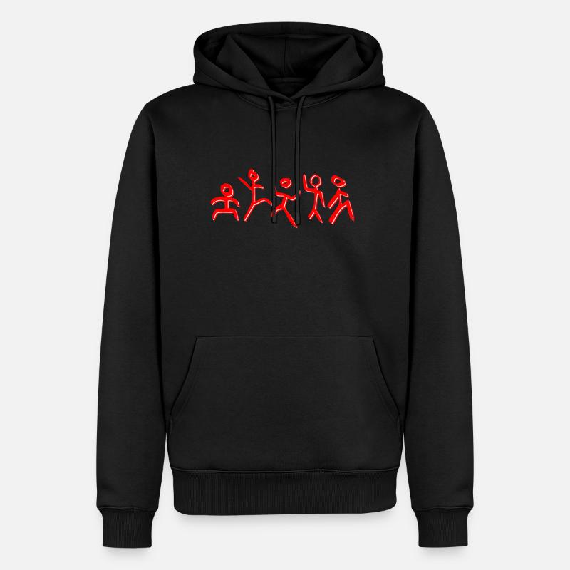 DESSIN DES HOMMES DANSANTS - Sweat à capuche Premium bio Homme - noir