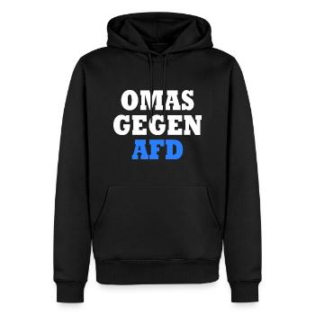 Omas gegen afd - Männer Premium Bio Hoodie - Schwarz - Vorne - Nico (187cm)