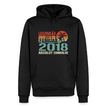Birthday Gift - Vintage February 2018 - Men’s Premium Organic Hoodie - black - Front - Nico (187cm)