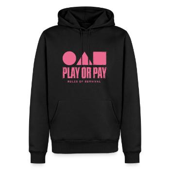 Squid Games - Play or Pay - Men’s Premium Organic Hoodie - black - Front - Nico (187cm)