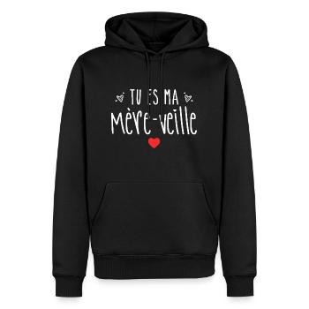 Jeux De Mots Fête Des Mères Cadeau Maman - Sweat à capuche Premium bio Homme - noir - Devant - Nico (187cm)