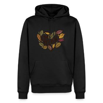 Leaf Peeping Fall Foliage Leaves - Men’s Premium Organic Hoodie - black - Front - Nico (187cm)