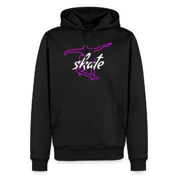 Skater - Männer Premium Bio Hoodie - Schwarz - Vorne - Nico (187cm)