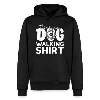 Hund Gassi gehen - Männer Premium Bio Hoodie - Schwarz - Vorne - Nico (187cm)