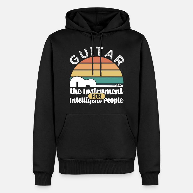 Dicton rétro de guitare - Sweat à capuche Premium bio Homme - noir
