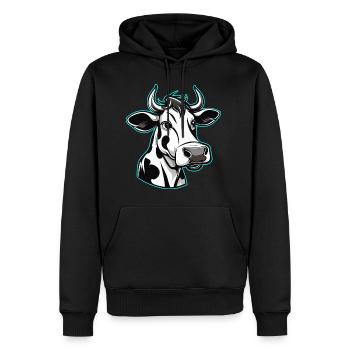 Niedliche Muh Kuh - Männer Premium Bio Hoodie - Schwarz - Vorne - Nico (187cm)