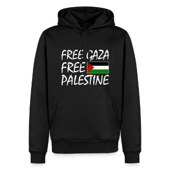 Free gaza Free palestine - Sweat à capuche Premium bio Homme - noir - Devant - Nico (187cm)