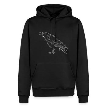 white raven - Men’s Premium Organic Hoodie - black - Front - Nico (187cm)