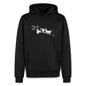 Rennwagen 9 - Männer Premium Bio Hoodie - Schwarz - Vorne - Nico (187cm)