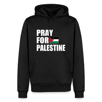 Pray for palestine - Sweat à capuche Premium bio Homme - noir - Devant - Nico (187cm)