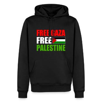 Free gaza free palestine - Sweat à capuche Premium bio Homme - noir - Devant - Nico (187cm)