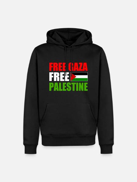 Free gaza free palestine - Herre Premium økologisk hoodie - sort