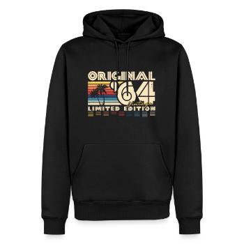 Original 1964 Vintage Birthday Vintage Retro - Men’s Premium Organic Hoodie - black - Front - Nico (187cm)