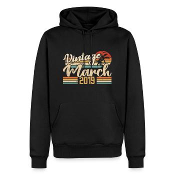 Cadeau Anniversaire Mars 2019 Cadeau Mars 2019 - Sweat à capuche Premium bio Homme - noir - Devant - Nico (187cm)