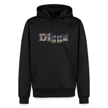 Digga - Grafitti - Männer Premium Bio Hoodie - Schwarz - Vorne - Nico (187cm)