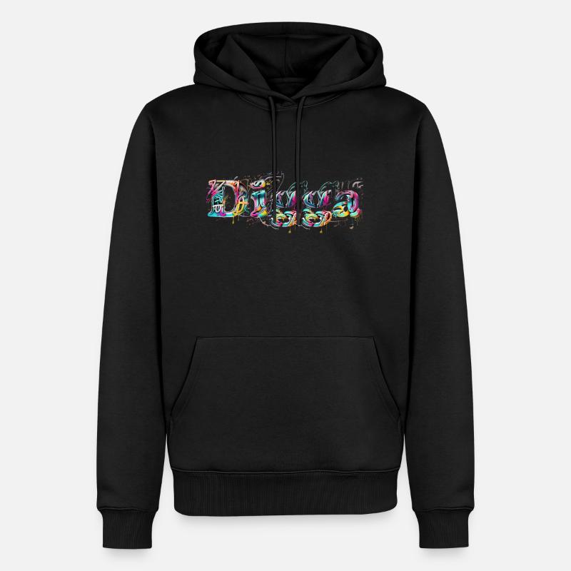 Digga - Grafitti - Männer Premium Bio Hoodie - Schwarz