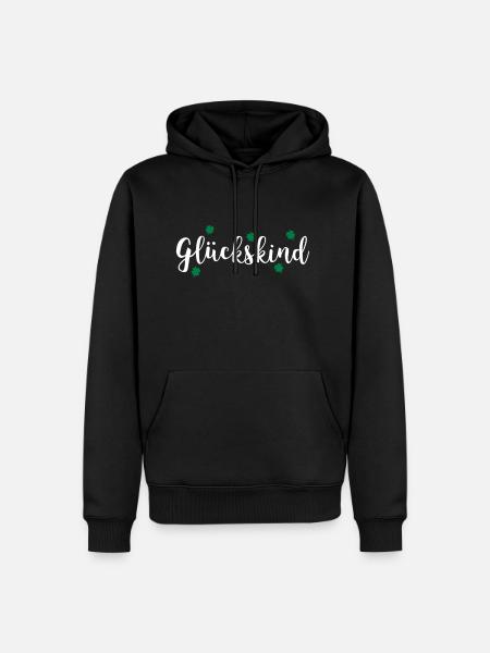 GLÜCKSKIND - Männer Premium Bio Hoodie - Schwarz