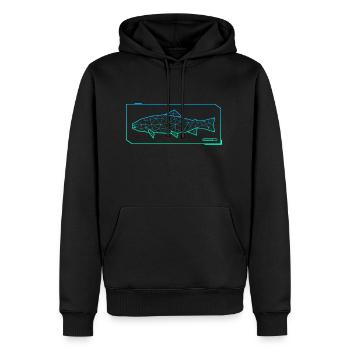 Trout Fishing Polygon Trout Angler Fisherman Fisherman - Men’s Premium Organic Hoodie - black - Front - Nico (187cm)