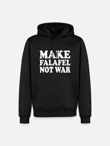 Make falafel not war - Men’s Premium Organic Hoodie - black
