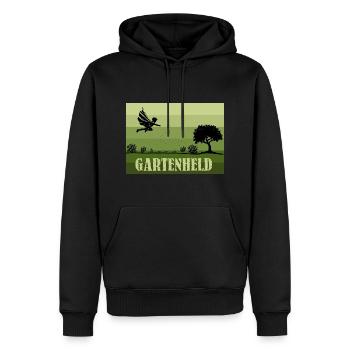 Vintage/Retro Garden Hero - Men’s Premium Organic Hoodie - black - Front - Nico (187cm)