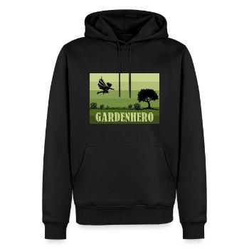 Retro/Vintage Female Garden Hero - Men’s Premium Organic Hoodie - black - Front - Nico (187cm)