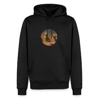 Macareux - Sweat à capuche Premium bio Homme - noir - Devant - Nico (187cm)