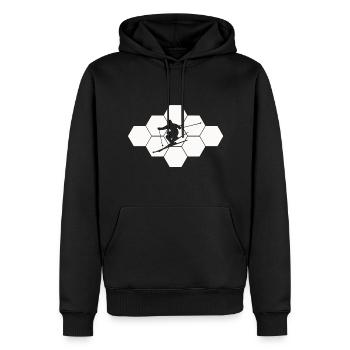 Ski Geschenkidee Skidesign Tshirt - Männer Premium Bio Hoodie - Schwarz - Vorne - Nico (187cm)