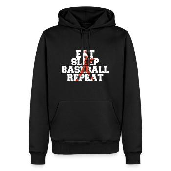 Eat Sleep Baseball Wiederhole lustige Baseball-T-Shirts - Männer Premium Bio Hoodie - Schwarz - Vorne - Nico (187cm)