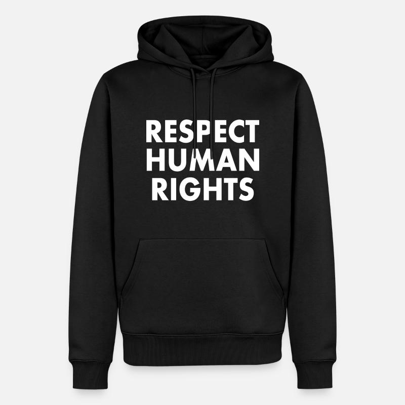 Respect human rights - Sweat à capuche Premium bio Homme - noir